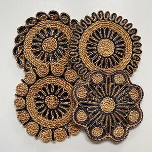 Decorative Straw Trivet Hot Pads - Kitchen Kitsch 70s Retro Kitchen